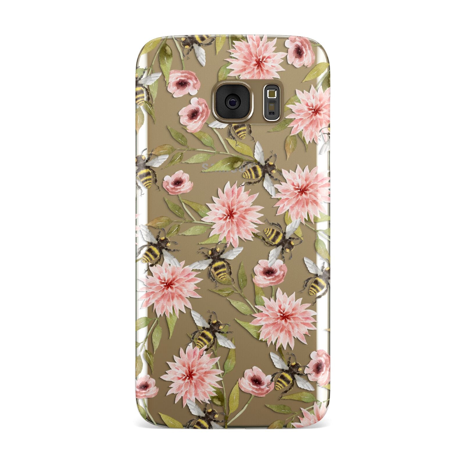 Pink Flowers and Bees Samsung Galaxy Case