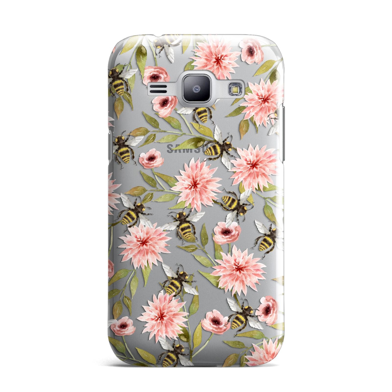 Pink Flowers and Bees Samsung Galaxy J1 2015 Case