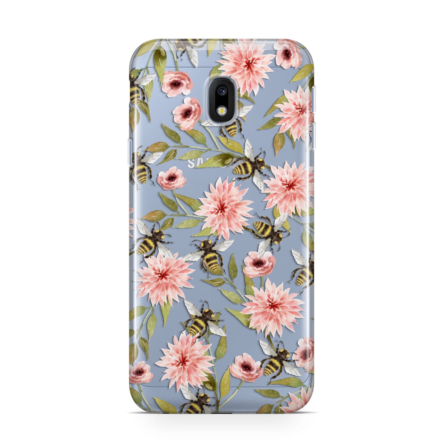 Pink Flowers and Bees Samsung Galaxy J3 2017 Case