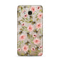 Pink Flowers and Bees Samsung Galaxy J7 2016 Case on gold phone