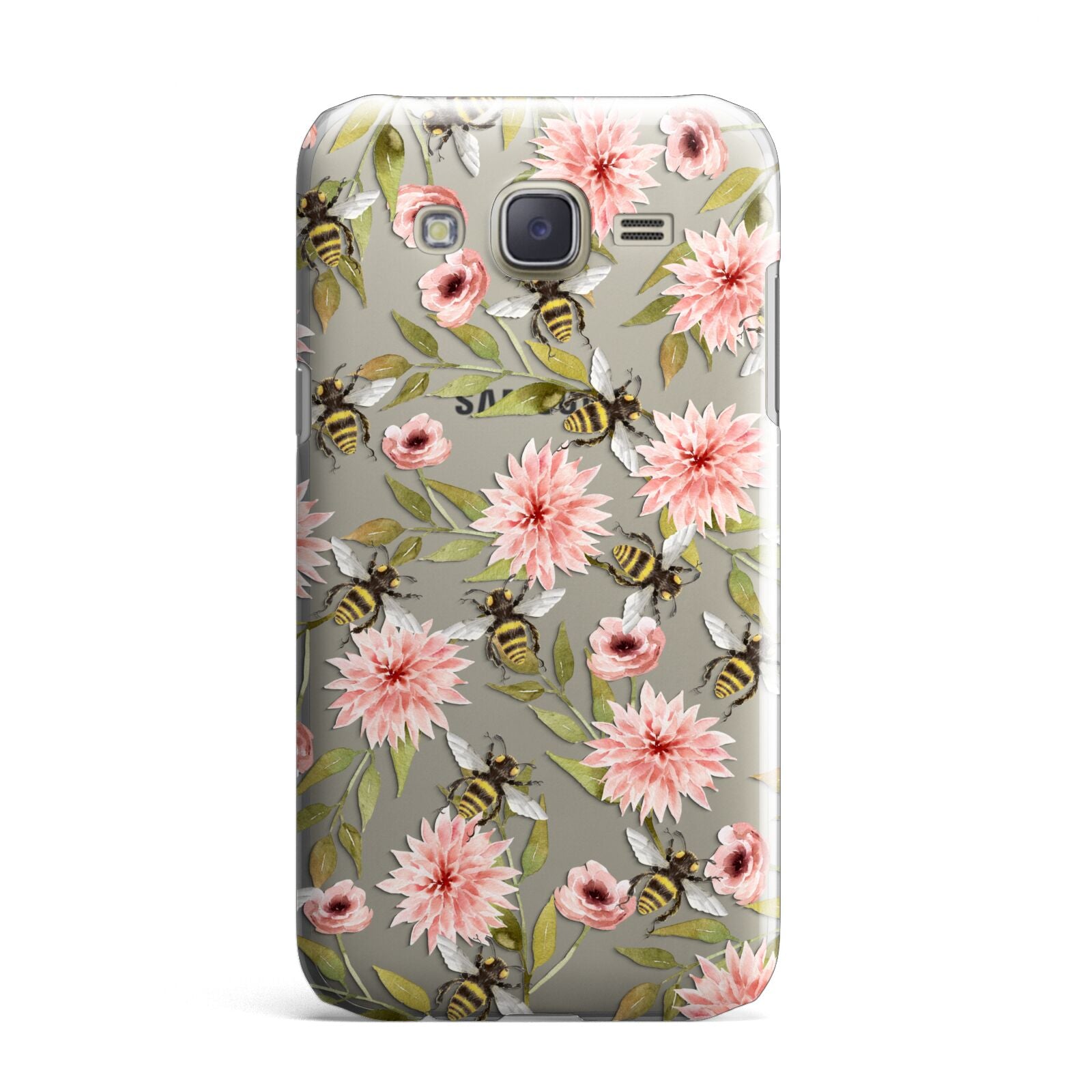 Pink Flowers and Bees Samsung Galaxy J7 Case
