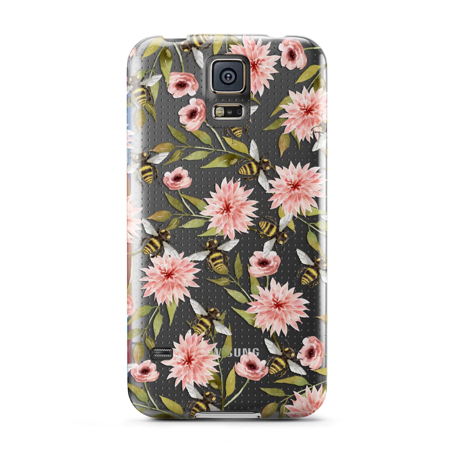 Pink Flowers and Bees Samsung Galaxy S5 Case