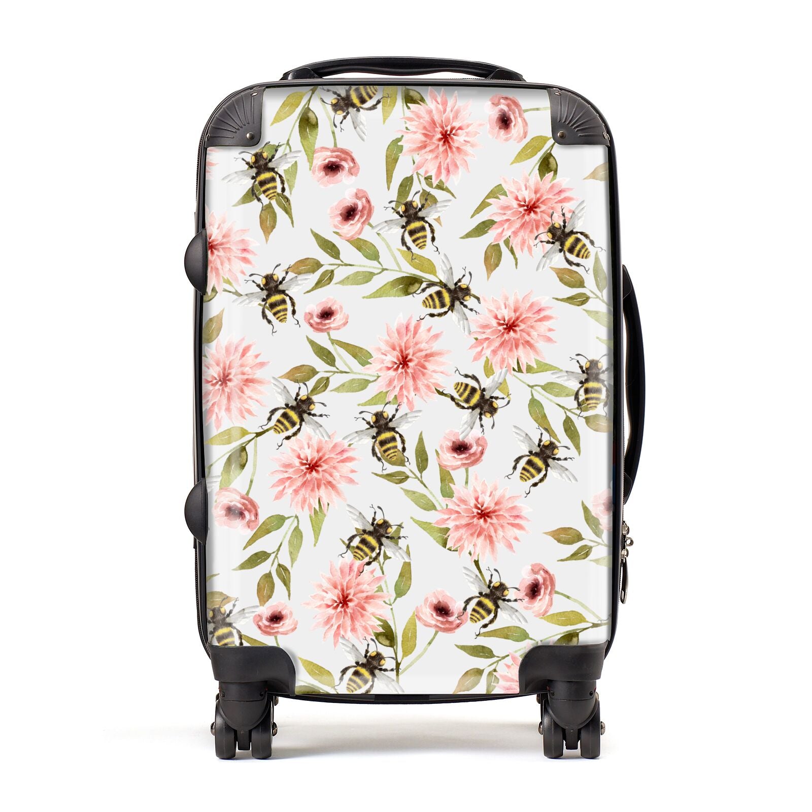 Pink Flowers and Bees Suitcase