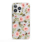 Pink Flowers and Bees iPhone 13 Pro Clear Bumper Case