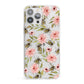 Pink Flowers and Bees iPhone 13 Pro Max Clear Bumper Case