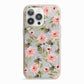 Pink Flowers and Bees iPhone 13 Pro TPU Impact Case with Pink Edges