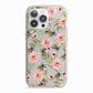 Pink Flowers and Bees iPhone 13 Pro TPU Impact Case with Pink Edges