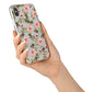 Pink Flowers and Bees iPhone X Bumper Case on Silver iPhone Alternative Image 2