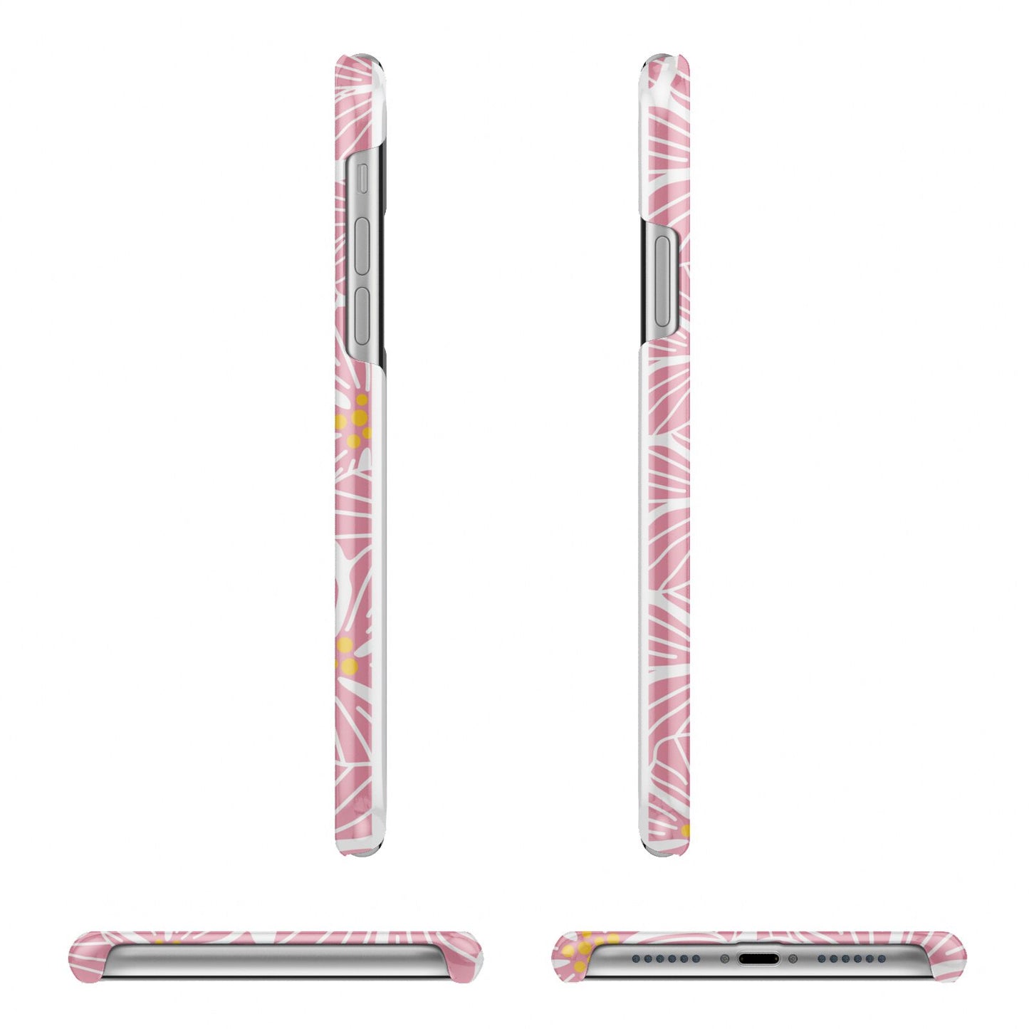 Pink Flowers iPhone 11 Pro 3D Snap Case Angle Images