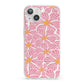 Pink Flowers iPhone 13 Clear Bumper Case