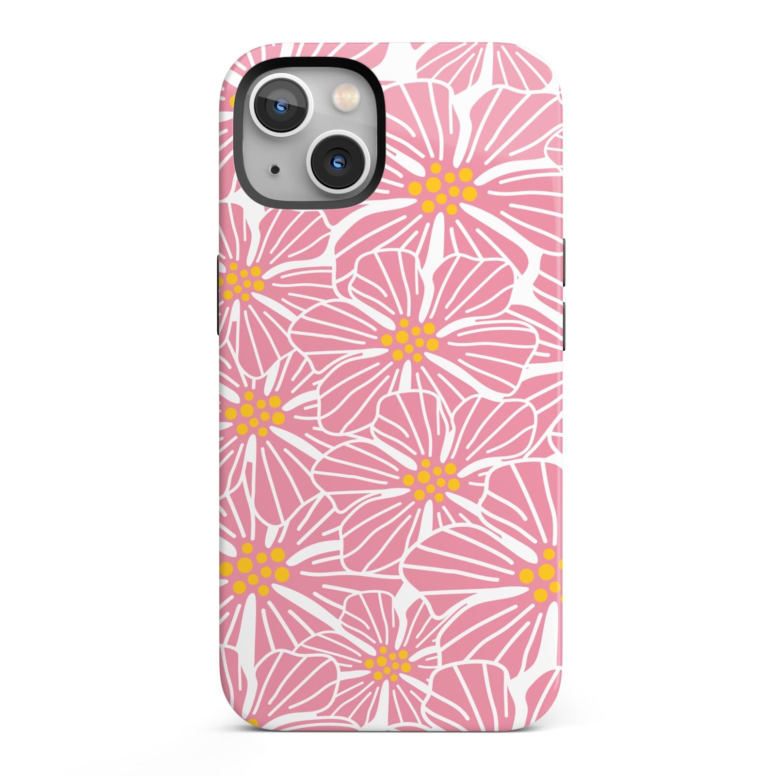Pink Flowers iPhone 13 Full Wrap 3D Tough Case
