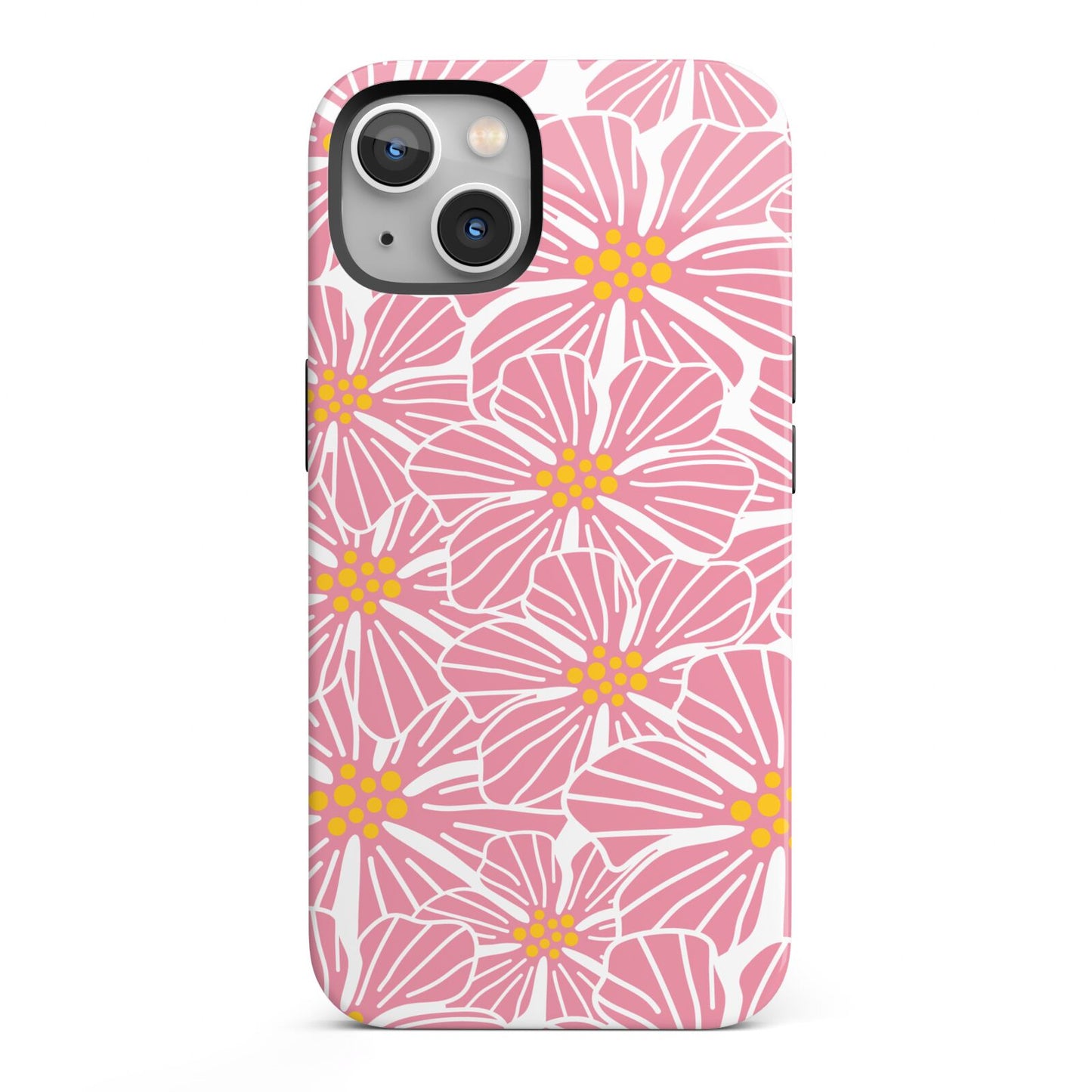 Pink Flowers iPhone 13 Full Wrap 3D Tough Case