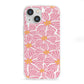Pink Flowers iPhone 13 Mini Clear Bumper Case