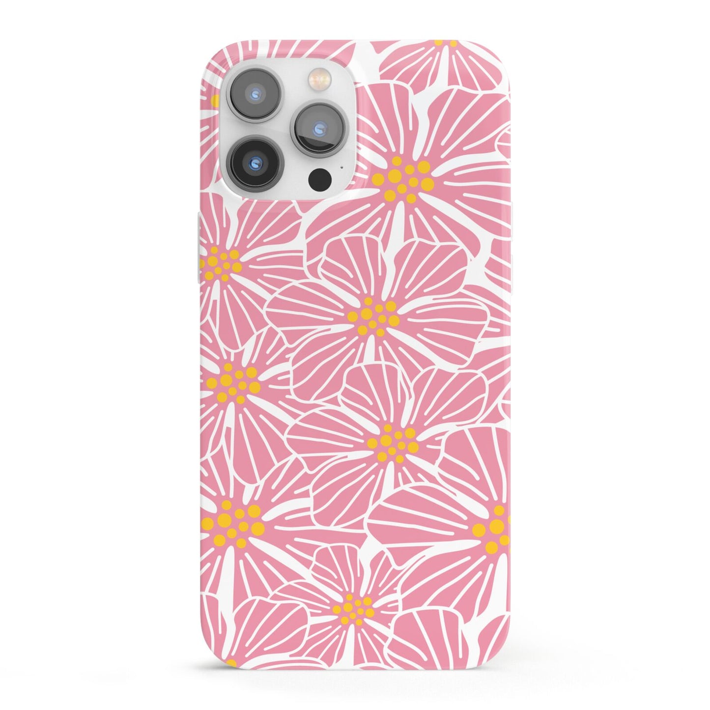 Pink Flowers iPhone 13 Pro Max Full Wrap 3D Snap Case