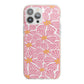 Pink Flowers iPhone 13 Pro Max TPU Impact Case with Pink Edges