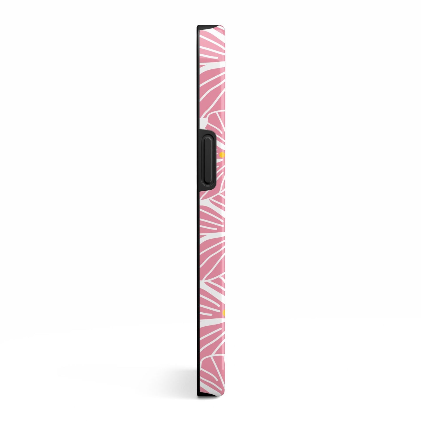 Pink Flowers iPhone 13 Side Image 3D Tough Case