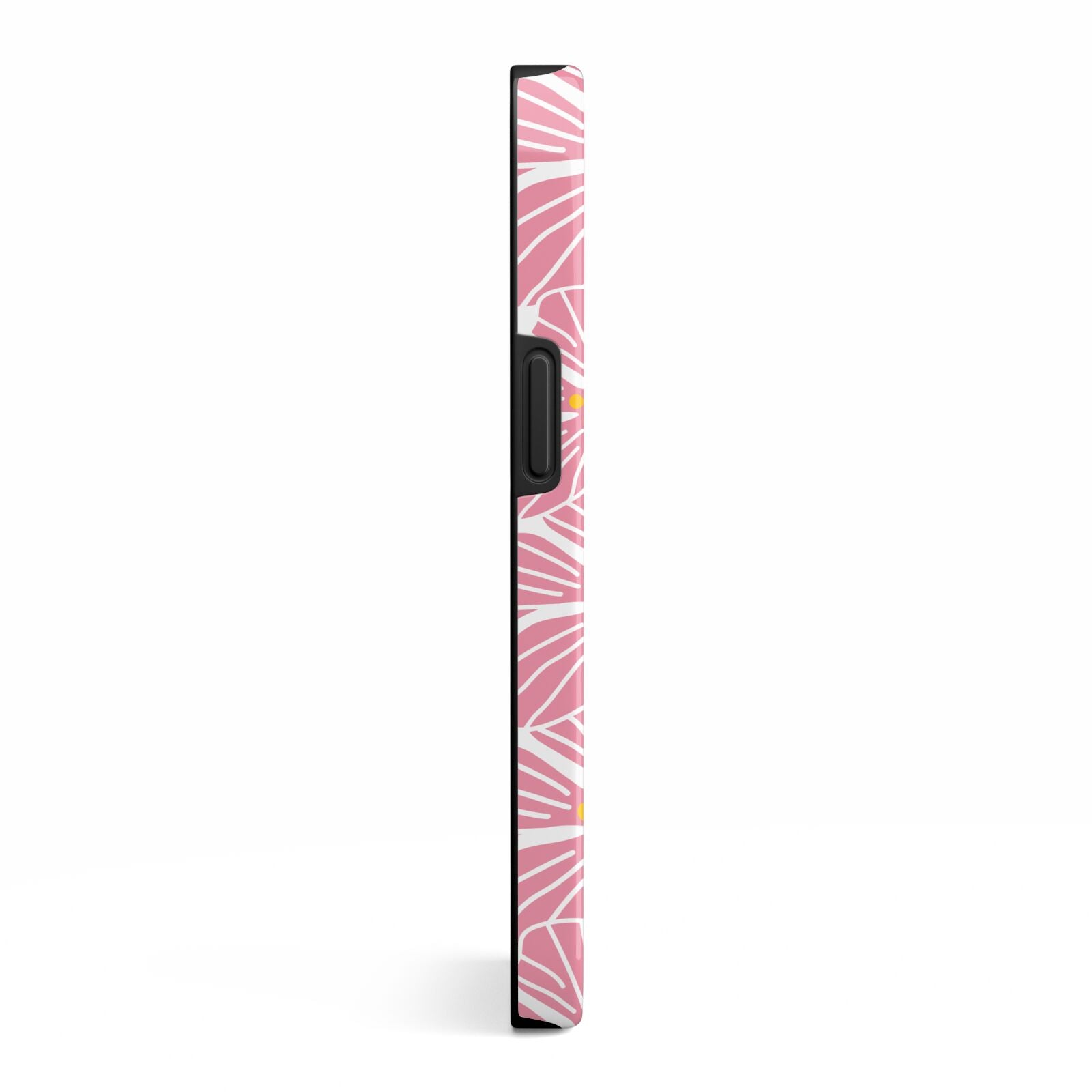 Pink Flowers iPhone 13 Side Image 3D Tough Case