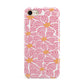 Pink Flowers iPhone 8 3D Tough Case on Gold Phone