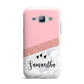 Pink Geometric Marble Personalised Name Samsung Galaxy J1 2015 Case