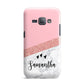 Pink Geometric Marble Personalised Name Samsung Galaxy J1 2016 Case