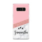 Pink Geometric Marble Personalised Name Samsung Galaxy S8 Case