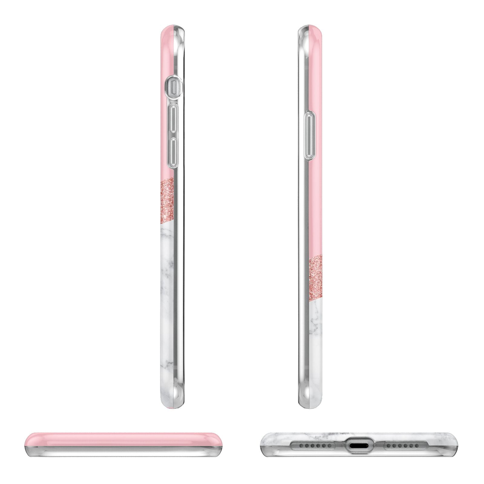 Pink Geometric Marble Personalised Name iPhone 11 Pro 3D Tough Case Angle Images