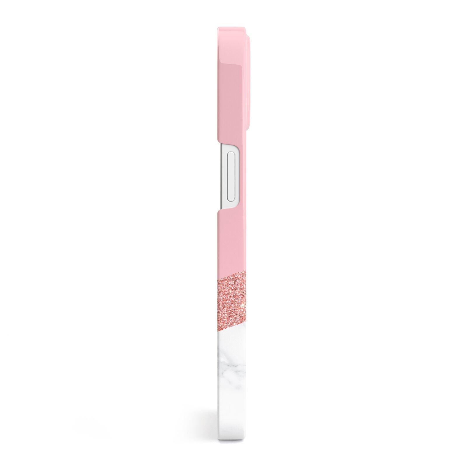 Pink Geometric Marble Personalised Name iPhone 13 Side Image 3D Snap Case