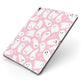 Pink Ghost Apple iPad Case on Grey iPad Side View