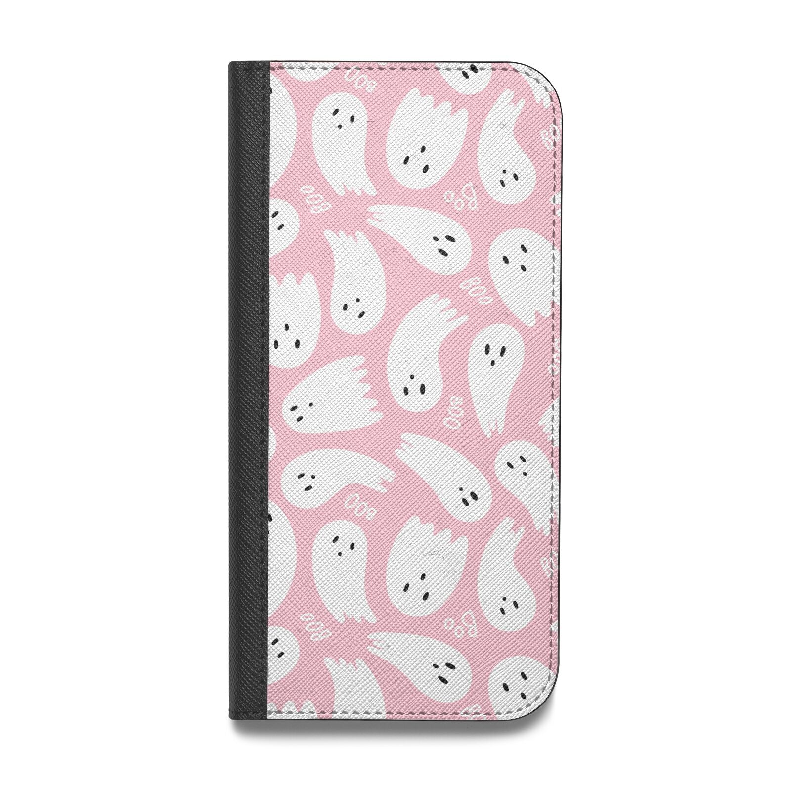 Pink Ghost Vegan Leather Flip Samsung Case