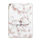Pink Glitter Marble with Custom Text Apple iPad Gold Case