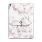 Pink Glitter Marble with Custom Text Apple iPad Grey Case