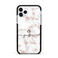 Pink Glitter Marble with Custom Text Apple iPhone 11 Pro in Silver with Black Impact Case