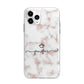 Pink Glitter Marble with Custom Text Apple iPhone 11 Pro in Silver with Bumper Case