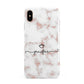 Pink Glitter Marble with Custom Text Apple iPhone Xs Max 3D Tough Case
