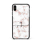 Pink Glitter Marble with Custom Text Apple iPhone Xs Max Impact Case Black Edge on Black Phone