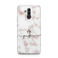 Pink Glitter Marble with Custom Text Huawei Mate 20 Lite