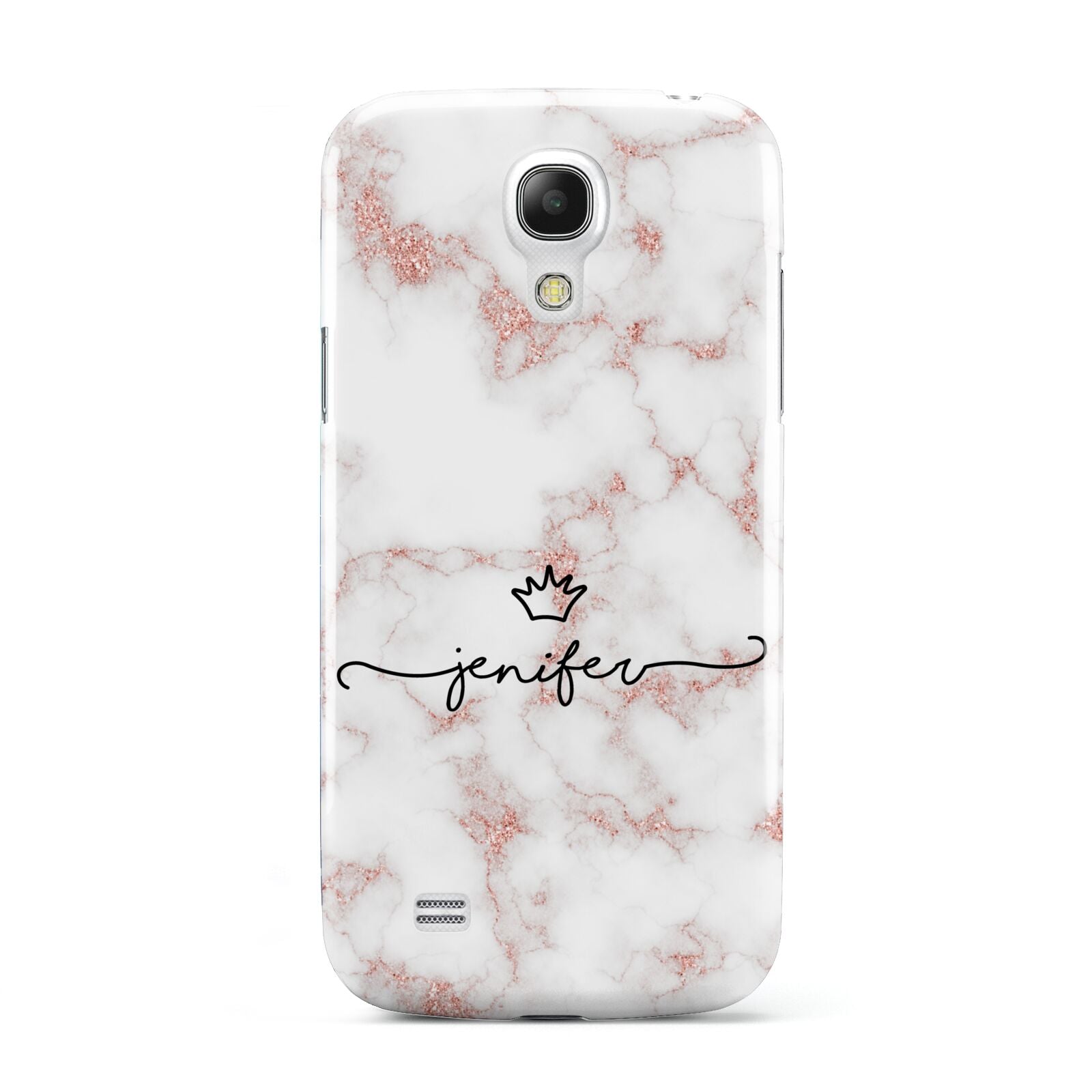 Pink Glitter Marble with Custom Text Samsung Galaxy S4 Mini Case