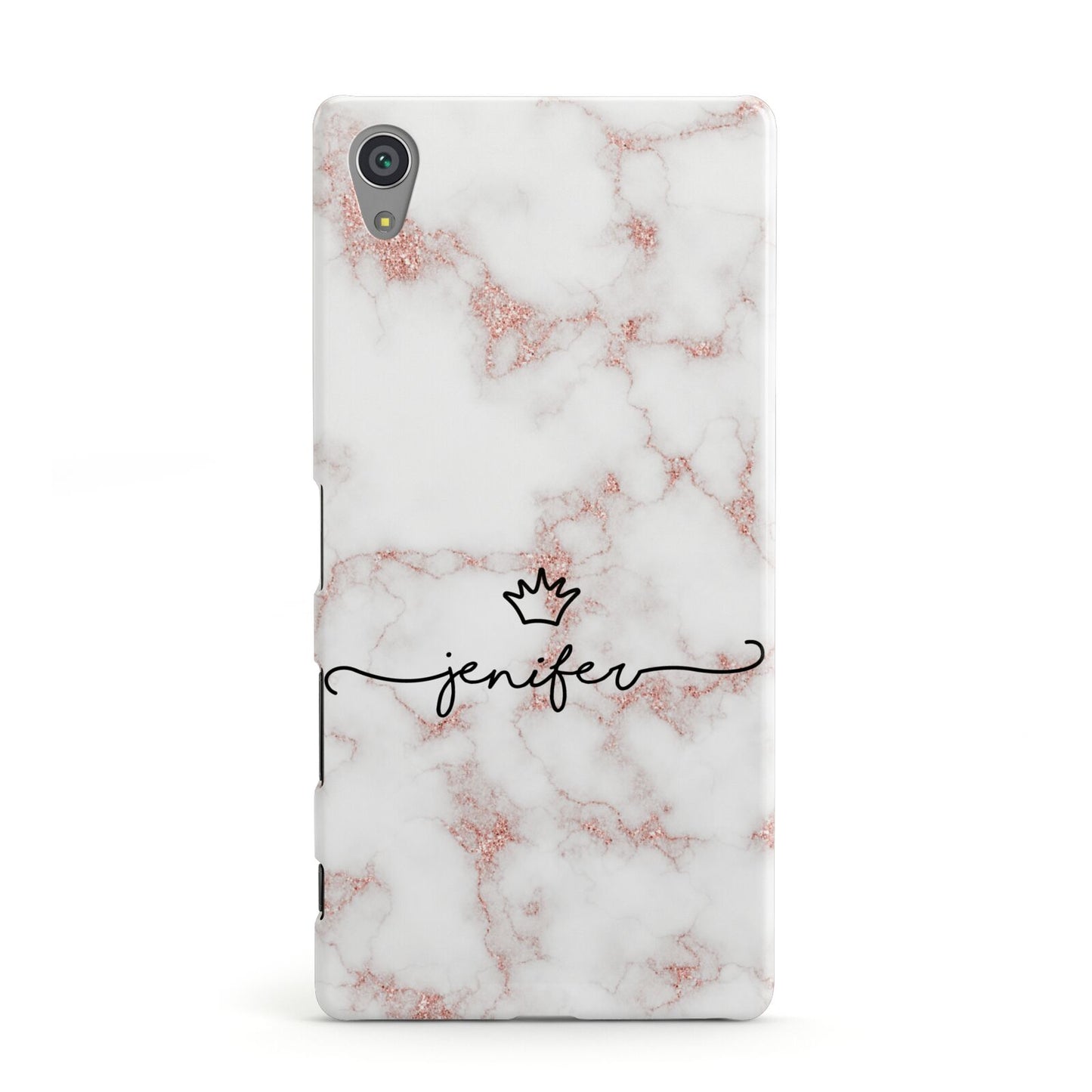 Pink Glitter Marble with Custom Text Sony Xperia Case