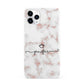 Pink Glitter Marble with Custom Text iPhone 11 Pro 3D Snap Case