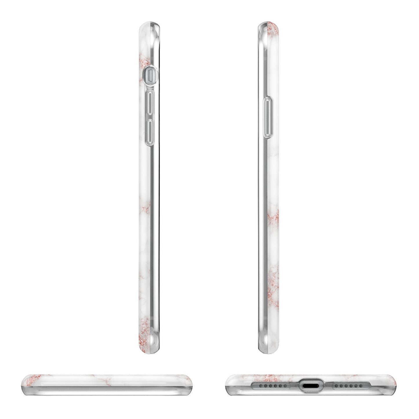 Pink Glitter Marble with Custom Text iPhone 11 Pro 3D Tough Case Angle Images