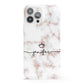 Pink Glitter Marble with Custom Text iPhone 13 Pro Max Full Wrap 3D Snap Case