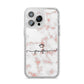 Pink Glitter Marble with Custom Text iPhone 14 Pro Max Glitter Tough Case Silver