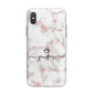 Pink Glitter Marble with Custom Text iPhone X Bumper Case on Silver iPhone Alternative Image 1