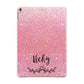 Pink Glitter with Custom Black Text Apple iPad Rose Gold Case