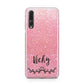 Pink Glitter with Custom Black Text Huawei P20 Pro Phone Case