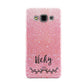 Pink Glitter with Custom Black Text Samsung Galaxy A3 Case