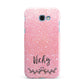 Pink Glitter with Custom Black Text Samsung Galaxy A7 2017 Case