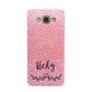 Pink Glitter with Custom Black Text Samsung Galaxy A8 Case