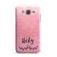 Pink Glitter with Custom Black Text Samsung Galaxy J7 Case