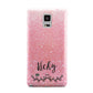 Pink Glitter with Custom Black Text Samsung Galaxy Note 4 Case